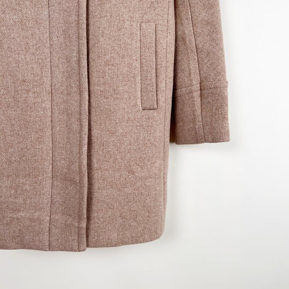 J.Crew Stadium Cloth Wool Cocoon Overcoat Peacoat Trench Jacket Coat Camel Tan - Picture 7 of 10